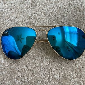 Ray Ban Blue Flash Lense Aviators